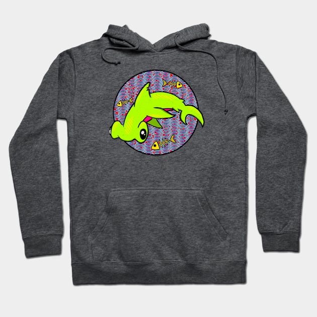 Hammerhead Vibes Hoodie by Skullduggery Print Co